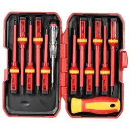 SCHROEVENDRAIER 13PCS 1000V TOURNISSIONS ISOLÉS DÉTABLES SIGNIFICATIONS avec des outils à main d'électricien Torx Bits à fente magnétique