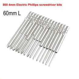 Schroevendraaier 15PCS 800 elektrische schroevendraaierbits 60 mm lengte 4 mm ronde schacht magnetische kruiskopschroevendraaier bitgereedschap PH00 PH0 PH1 PH2