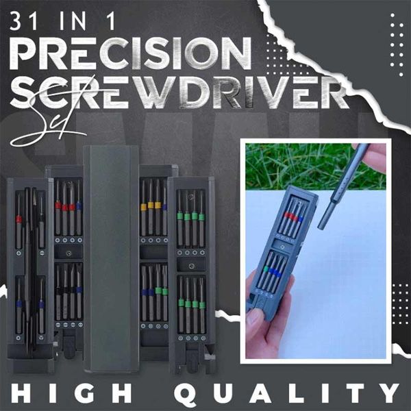 Schroevendraaier 31 en 1 jeu de tournevis de précision outils à main transporter multi-outil magnétique anticorrosion CRV acier matériel tournevis de poche