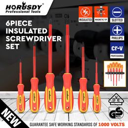 Schroevendraaier 6 pièces jeu de tournevis multifonction tournevis isolé de précision tête magnétique ordinateur Plus ensemble d'outils de réparation de points