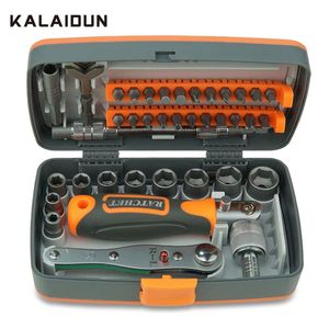 SCHROevendraaier Kalaidun Ratchet Twistriver Set 38 in 1 bits Set Torx Vis Ride Magnetic Hex Bits Handle Swegenswing Kit Multitools Hand Tool