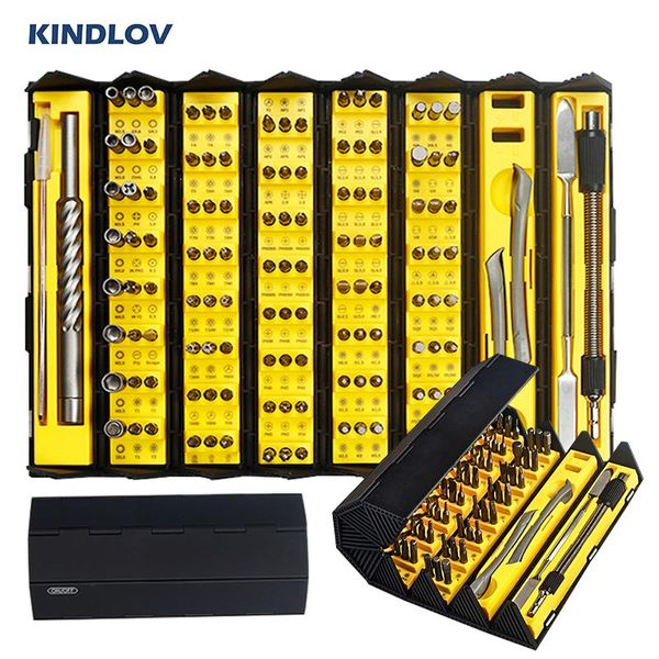 Schroevendraaier KINDLOV Jeu de tournevis de précision 128 en 1 pour téléphone Kit d'outils de réparation d'ordinateur Kit d'outils de tournevis hexagonal Torx magnétique