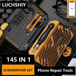 Schroevendraaier LUCHSHIY jeu de tournevis de précision multifonctionnel 145 en 1 Kit d'embouts de tournevis magnétique pour outil de réparation de montres PC téléphone xiaomi