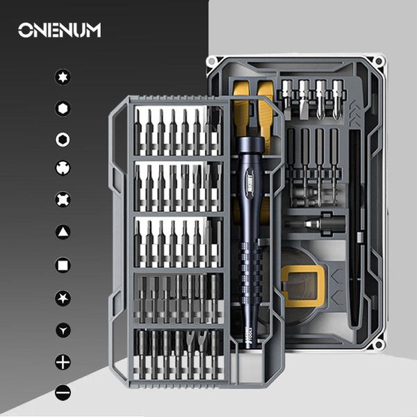 Schroevendraaier ONENUM jeu de tournevis magnétique 83 en 1 embouts de vis CRV de précision Kit multifonctionnel 360 poignée arrière rotative outils à main de réparation