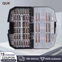 Schroevendraaier QUK 55 en 1 Juego de destornilladores Puntas de precisión S2 con adaptador Destornillador Reparación del hogar Desmontaje Pequeña herramienta manual electrónica