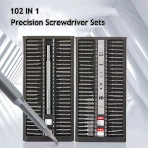 Schroevendraaier Juego de destornilladores 102 en 1 Torx Hex Phillips Precisión Destornillador Bit Herramienta de desmontaje Teléfono móvil Reloj Reparación de PC Herramientas manuales