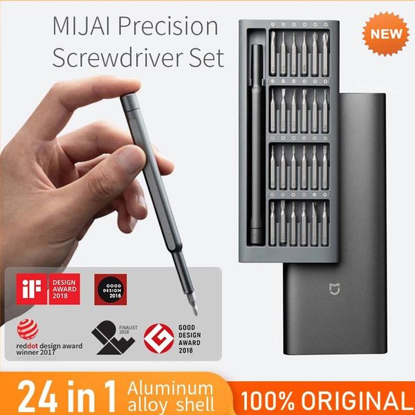 Schroevendraaier Xiaomi Kit de destornilladores de uso diario Mi Miijia herramientas de reparación precisión magnética 24 bits caja de aluminio juego de destornilladores DIY