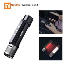 Schroevendraaier xiaomi nextool 6in1 1000lm alarme zoomable lampe de poche 3 Mode Source USBC Torche de camping mobile rechargeable