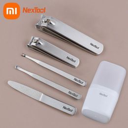 Schroevendraaier Xiaomi Nextool coupe-ongles ensemble ongles en acier inoxydable peau morte pousser oreille Scoop lime à ongles avec boîte de rangement manucure outils de beauté