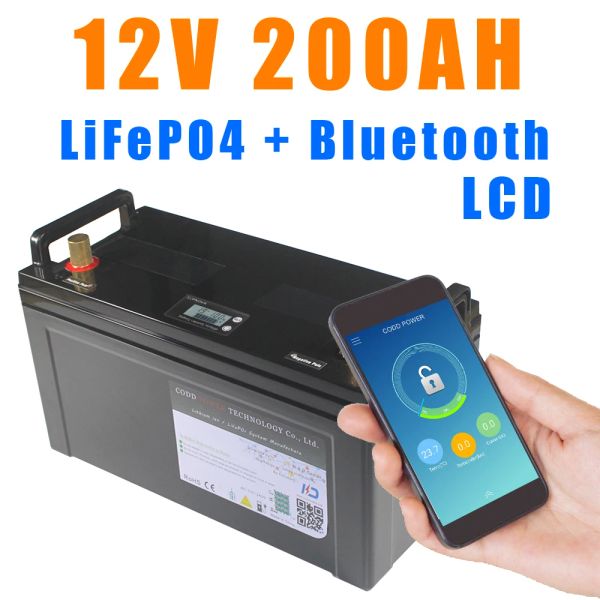 Schroevendraaiers 12V lifepo4 Bluetooth BMS 100AH 150AH 200AH Batterie RV Solar Energy Storage Yacht Agv Robot 12.8V Lithium Iron Phosphate