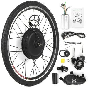 Schroevendraaiers 26x1.75 '' Kit de conversion de vélo électrique Kit de moteur de moyeu de roue arrière de vélo 48v 1000w Kit de moteur de vélo électrique puissant contrôleur sans brosse