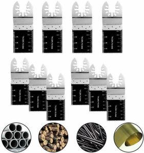 Schroevendraaiers lames de scie multi-outils oscillantes bimétalliques coupe en acier au carbone coupe rotative universelle dents grossières/fines pour le bois 10 pièces/ensemble