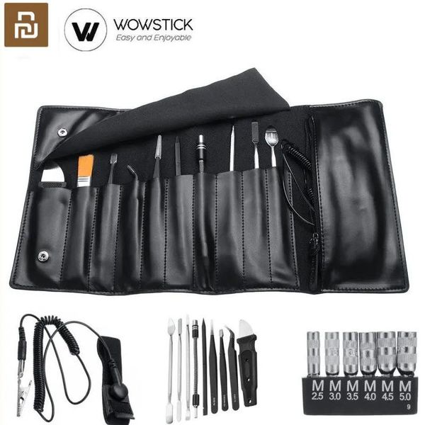 Schroevendraaiers Para xiaomi Wowstick Kit de herramientas de reparación de teléfonos móviles antiestáticos Accesorios Pinzas Guadaña Cepillo de limpieza Correa de muñeca antiestática