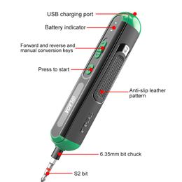 Schroevendraaiers LAOA Elektrische schroevendraaierset 4V lithium-ionbatterij Multifunctionele USB oplaadbare draadloze boormachine met bitset