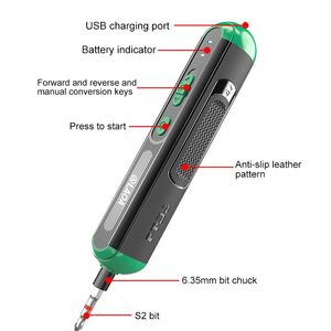 Schroevendraaiers LAOA jeu de tournevis électriques batterie lithium-ion 4 V multifonction perceuse électrique sans fil rechargeable par USB avec kit d'embouts