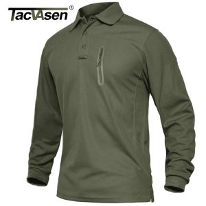 Schroevendraaaiers Tacvasen Zipes de bolsillo Trabajo táctico Camisa Hombres Manga larga Polos Premium Camisas de golf de golf de golf en el ejército deportivo Militares Tops