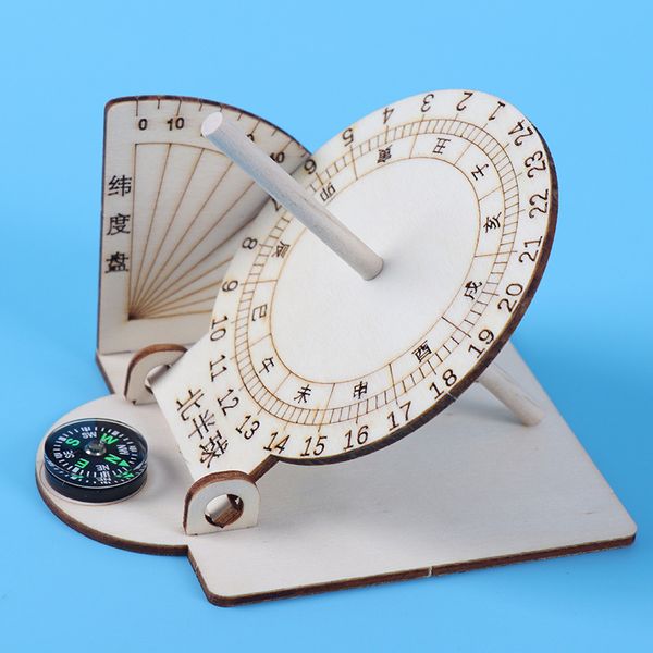 Science et technologie petit modèle de cadran solaire équatorial fait à la main minuterie ancienne horloge solaire pour enfants bricolage assemblage matériel pédagogique