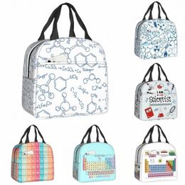 wetenschap chemie patroon geïsoleerde lunchtassen voor vrouwen biologie herbruikbare thermische koeler voedsel lunchbox werk school reizen b9FA#