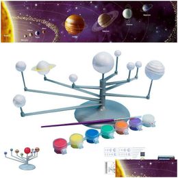Descubrimiento de ciencias y tecnología Aprendizaje Aprendizaje Sistema solar Planeta Asamblea Asamblea Colorear Toy de entrega de juguetes Educativos Dhtqr