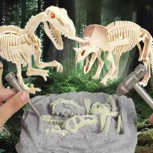 Wetenschap Ontdekking Jurassic Dinosaurus Archeologische Opgraving Speelgoed Tyrannosaurus Triceratops Model Jongen Graven Schat Gift 231215