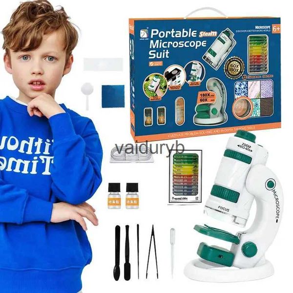 Microscopes de découverte scientifique pour enfants, jouets d'expérimentation scientifique avec lumières LED, activité d'expérimentation, jouets éducatifs, jouets scientifiques, Kit STEM Kidsvaiduryb