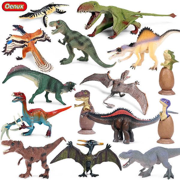 Science Discovery Oenux Jurassic Dinosaurio Toy Carnotaurus Pterosaur Tyrannosaurus Figuras de acción Dinosaur World Park Collection Modelo Niños Regalo Y2303