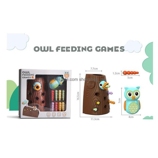 Science Discovery Owl Feeding Games Picking Insectes Tobbler Woodpecker Magnetic Game Game Toy Gifts for Boys and Girls Drop Delive Dhdgi