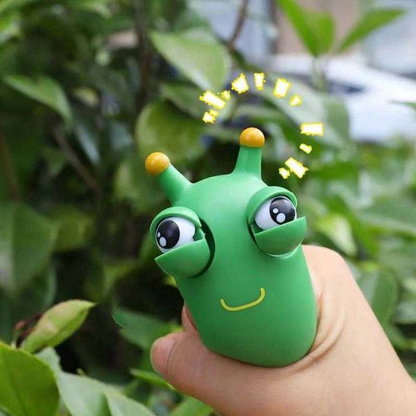 Science Discovery Squishy Eye Popping Flippy Squeeze Toys Green Worm Stress Reliever Antiestrés Fidgets Halloween Niños Niños Fiesta Favor Regalos Y2303