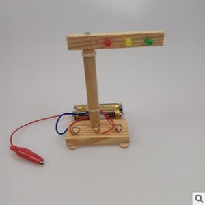 Wetenschap experiment speelgoed set voor basisschoolstudenten DIY verkeerslicht technologie kleine uitvinding kinderen met de hand gemaakt