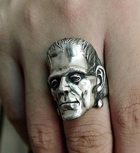 Science Fiction Victor Frankenstein Anneaux Punk Horror Scientifique en acier inoxydable Skull Ring Men039 biker bijoux330E5870157