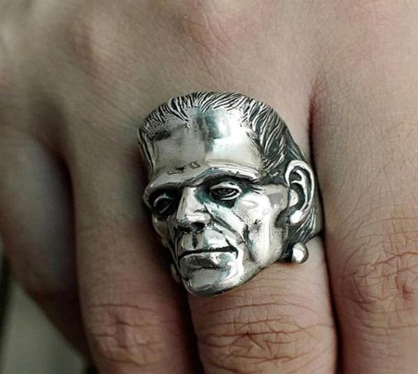 Anillos de ciencia ficción Victor Frankenstein Punk Horror científico anillo de calavera de acero inoxidable Men039s Biker Jewelry330e9011548