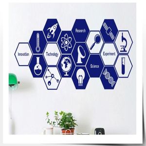 Scientifique chimie amant école autocollant école de sciences laboratoire chimique vinyle Stickers muraux enfants amovibles Stickers muraux décor à la maison Bed317N