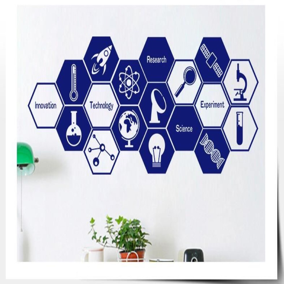 Scientist Chemistry Lover School Sticker Science School Chemical Lab Vinyl Wall Stickers Kids Removable Wall Decals Home Decor Bed272f