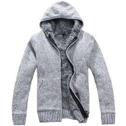 Scienwear 2020 automne hiver Mans Cardigan fermeture éclair capuche ouverte pull hommes tricoté lourd Extra grossier laine à manches longues vêtements Y0907