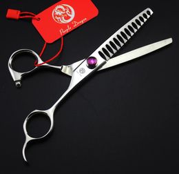 Tijeras 540# 6.0'' Marca Purple Dragon Tijeras de peluquería JP 440C Barber's 14 Dientes 40% Tasa de adelgazamiento Tijeras para adelgazar Tijeras para el cabello