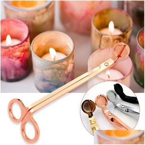 Schaar Kaars 6 Kleuren Roestvrij Stalen Snuffer Lont Trimmer Rose Gold Cutter Olielamp Trim Schaar Q417 Drop Delivery Huis Tuin naar Dh1Au