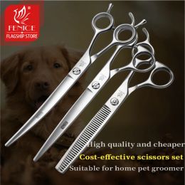 Ciseaux Fenice Professional Dog Toomage Cissers Kit Couper Curbe Cisqueur Cisque 9Cr Satinless Steel Cissers Ensemble