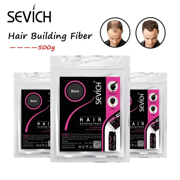 Ciseaux Sevich 500g Bâtiment de cheveux Fibre 10 Color Kératine Poudres Fibres Reprowth Fiber Fiber Readers