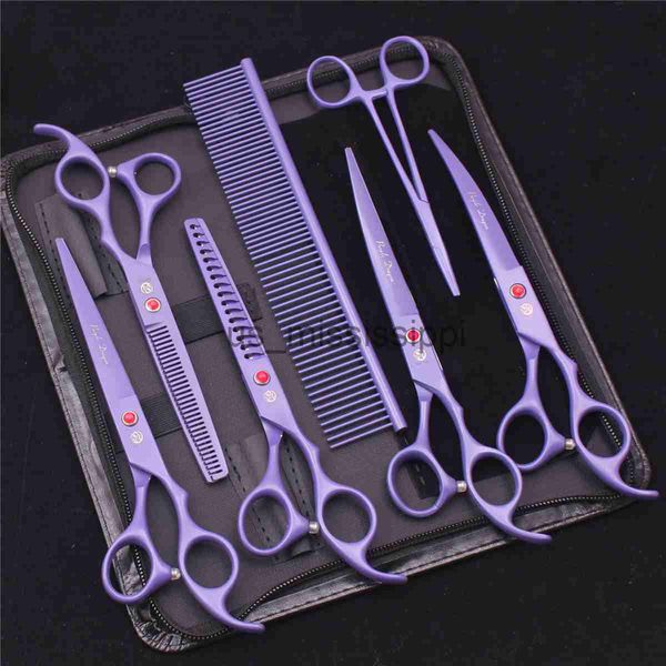 Scissors Shears 70 ciseaux de toilettage pour animaux de compagnie ensemble en acier japonais droit incurvé chien chat coupe ciseaux amincissants peigne à cheveux pince hémostatique Z3103 x0829