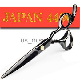 Schaar Schaar Japan 440C Titanium Qlating Kapper Professionele Schaar voor Kapper 55 60 Snijden Dunner Zwart Haar Schaar x0829