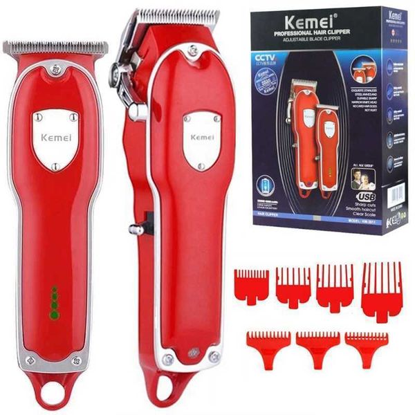 Tijeras Tijeras Kemei kit combinado cortadora de cabello eléctrica cortadora de cabello profesional para hombres máquina de corte de pelo de barba ajustable recargable W221012