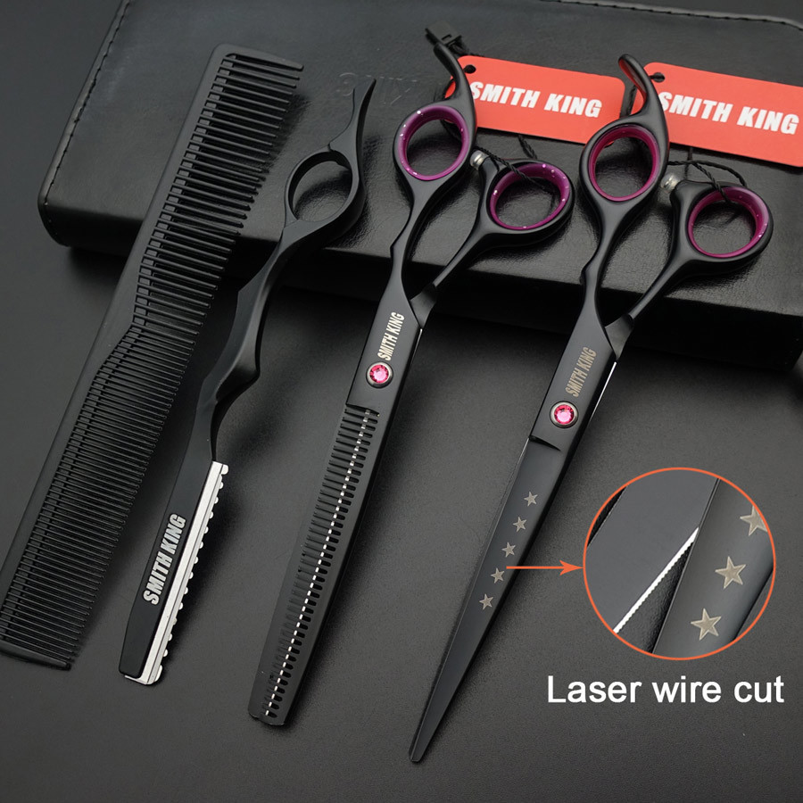 Scissors Shears Professional Hairdressing scissors 5.5" 6" 7" laser wire Cutting scissorsThinning scissors set Barber Shearskitscombrazor 230605