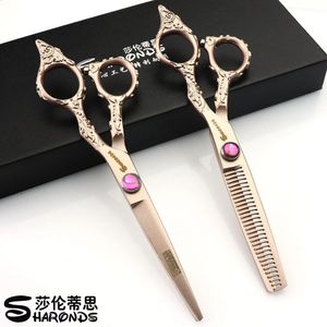 Ciseaux ciseaux Sharonds 6 pouces coiffeur professionnel japon 440c coupe amincissement Salon de coiffure outils 231102