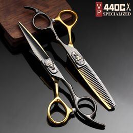 Ciseaux Ciseaux VP Hair Professional Barber Accessoires Coiffeur Outils de coupe Amincissement Ciseaux de coiffure 6 pouces 440C Acier 230906