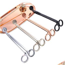 Schaar RVS Snuffers Candle Wick Trimmer Rose Gold Cutter Oil Lamp Trim Scissor Drop Delivery Home Garden Tools Hand Dhgas