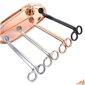 Schaar Roestvrijstalen snuiters Kaarsenlont Trimmer Rose Gold Cutter Olielamp Trimschaar FY4380 Drop Delivery Home Tuingereedschap Ha Otujw