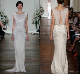 Col rond Jenny Packham mousseline de soie avec perles robes de bal 2019 nouvelles robes de soirée formelles de luxe 0355144650