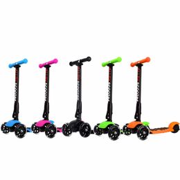 Scooter 5 kleuren 3 wiel verstelbare hoogte pu knipperende wielen schoppen scooter vouwsysteem voor kinderen kinderen 3 tot 17 jaar oud