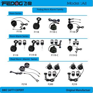 Scooter Horn Alarm Fedog F119 Bike Ebike elektrische hoornalarm met elektrische USB -lading Super luide hoorn met twee externe controller