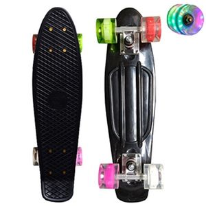 Scooter onderdelen accessoires jusenda skateboard mini longboard single rocker 22 kinderen cruiser pastel penny bord flitsende wielen lagers vrachtwagens 221116